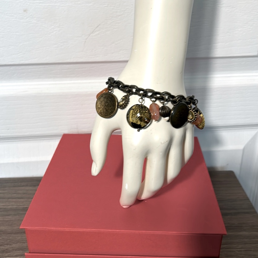 BOHO MULTI CHARMS BRONZE TONE BRACELET